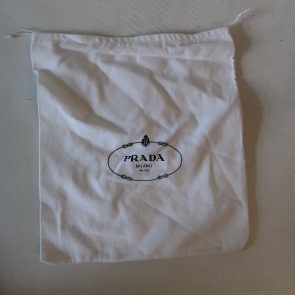Authentic Womens Prada Milano Off-White Black 1- Drawstring Dust Bag - Picture 1 of 6